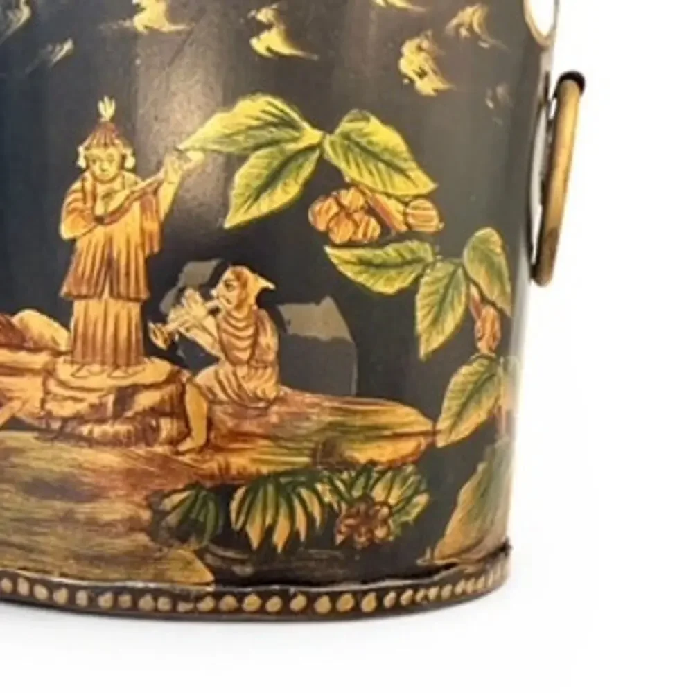 Vintage Chinoiserie Tole Cachepot Planter Set of 3 India